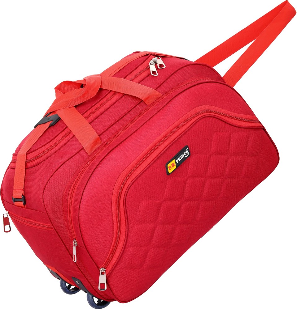 Prince Bag (Expandable) Waterproof (Red) Lightweight 40 L Travelling Luggage bags with Two wheels Duffel With Wheels (Strolley)