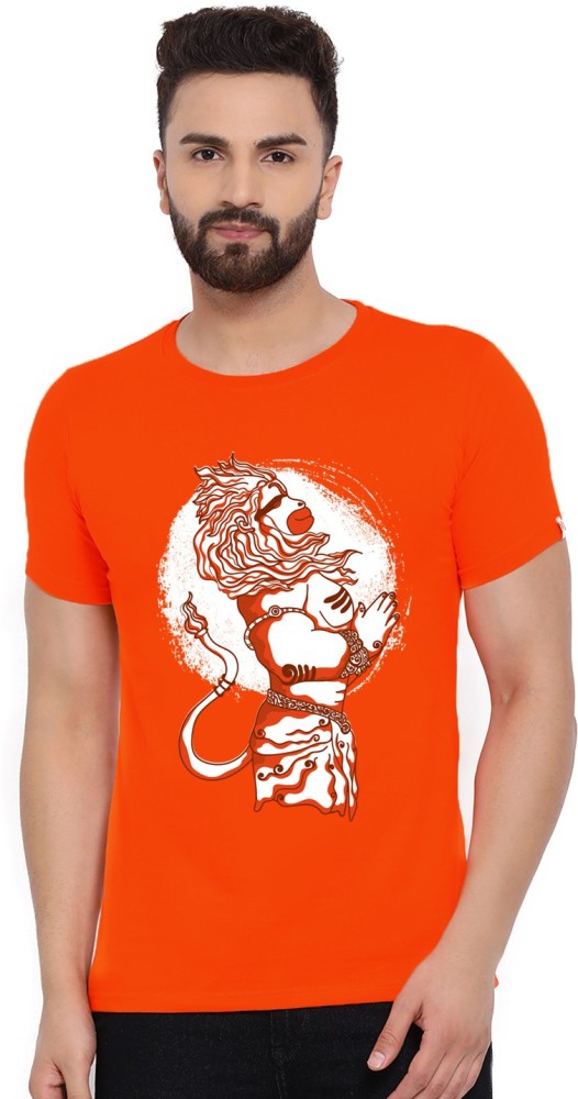UFFERS Graphic Print Men Round Neck Orange T-Shirt