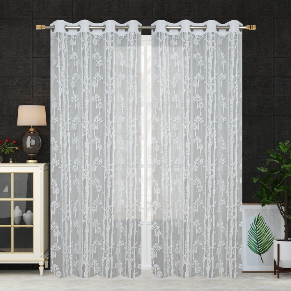 Homefab India 213.4 cm (7 ft) Polyester Transparent Door Curtain (Pack Of 2)