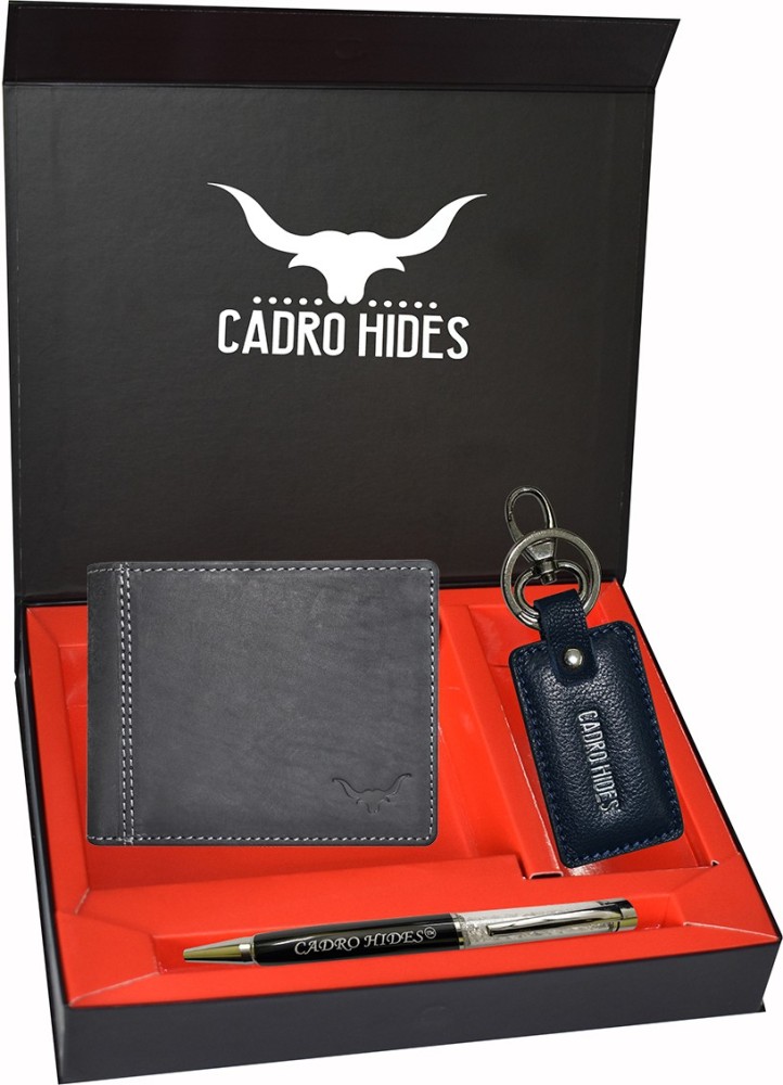 cadrohides Men Casual Black Genuine Leather Wallet