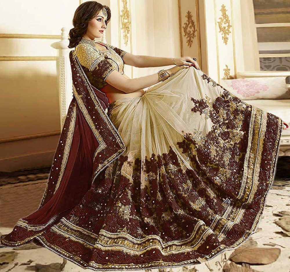 krutam fashion Embroidered Bollywood Art Silk Saree
