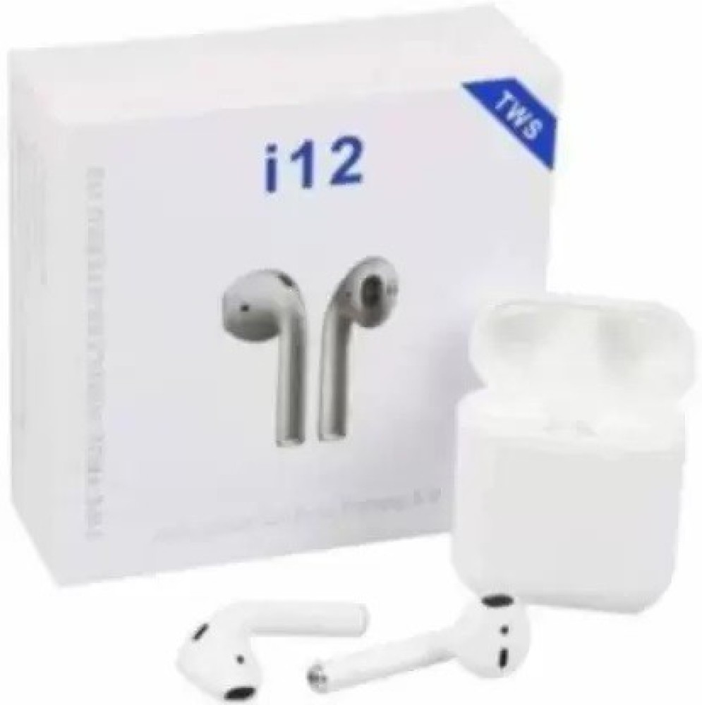 Bhanu i12 Bluetooth Earphone with Mic HEADPHONE Bluetooth Headset White 12 Bluetooth Headset