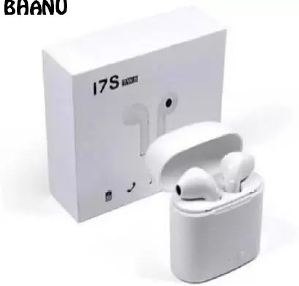 Bhanu Bluetooth Earphone with Mic HEADPHONE Bluetooth Headset (White, In the Ear)3 Bluetooth Headset