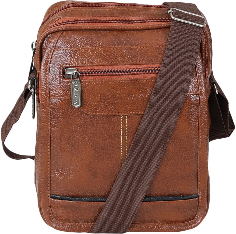 Blowzy Tan Sling Bag Cross Body Travel Office Business Messenger one Side Shoulder Bag Unisex
