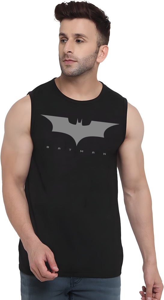Krazy Kameez Printed, Superhero Men Round Neck Black T-Shirt