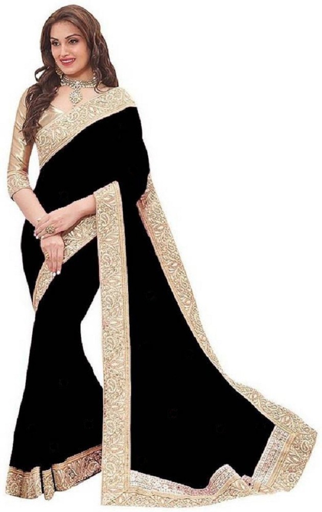 AVSAR PRINTS Solid/Plain Bollywood Art Silk Saree