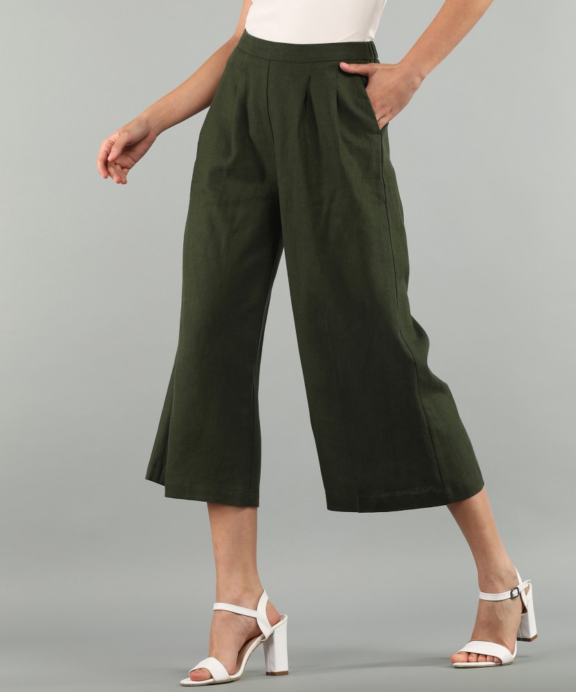 Allen Solly Regular Fit Women Green Trousers