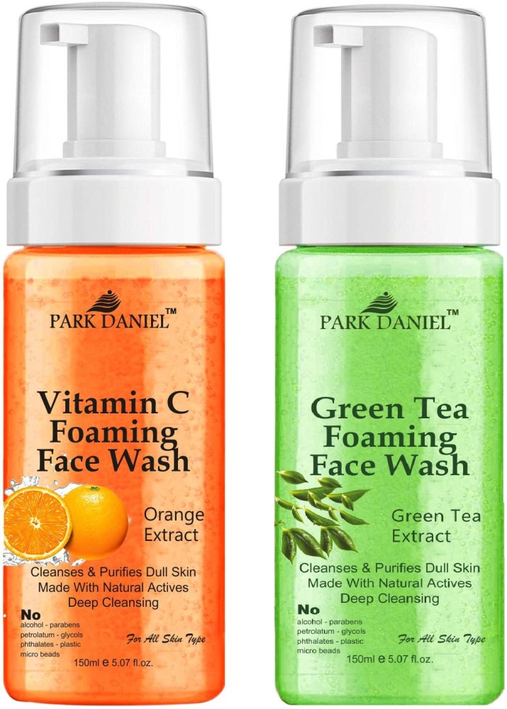 PARK DANIEL Vitamin C & Green Tea Foaming  - Deep Cleansing Pack of 2 150ML(300 ML) Face Wash
