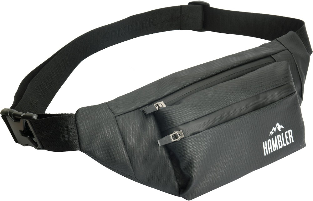 Hambler Black Sling Bag Waist Bag for Men & Women|Travel, Trekking Pouch| Water & Dust Resistant