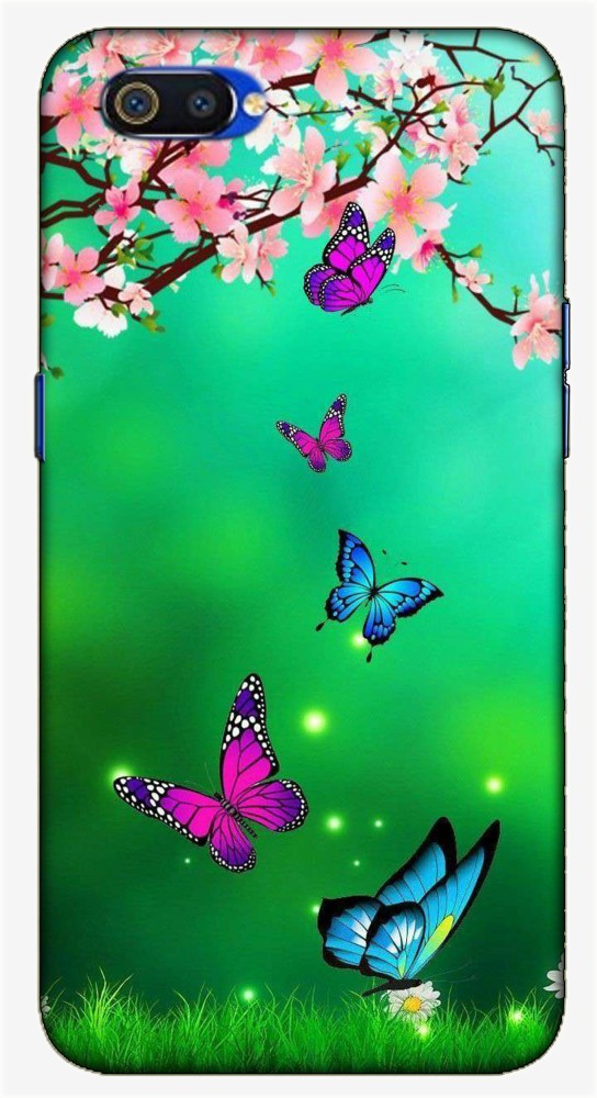 Smoky Back Cover for Oppo A1k, Realme C2 Butterfly Back Cover