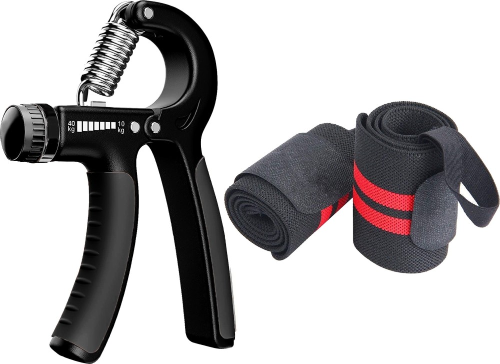 TRUE INDIAN Fitness combo of Adjustable Hand Grip with Wrist Band Gym Fitness Kit &men,women Hand Grip/Fitness Grip