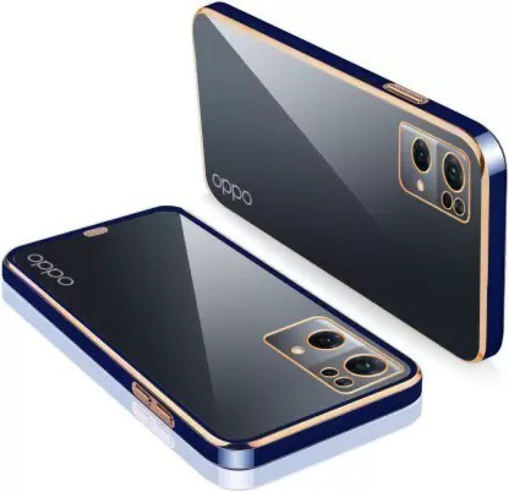 MobileMantra Back Cover for Oppo Reno 7 Pro 5G | Electroplated Gold Frame |Anti-Slip Transparent|Chrome Back Cover