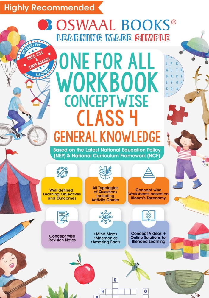 Oswaal One For All Workbook, Class 4, General Knowledge (Latest)