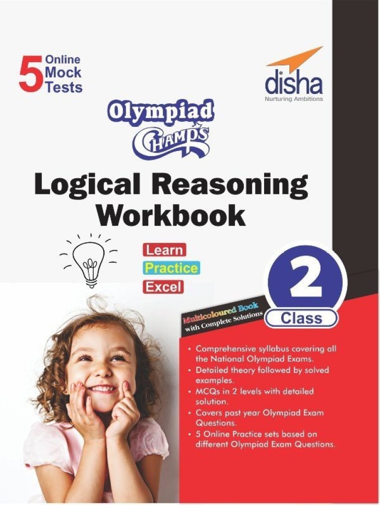 Olympiad Champs Logical Reasoning Workbook Class 2 with 5 Mock Online Olympiad Tests