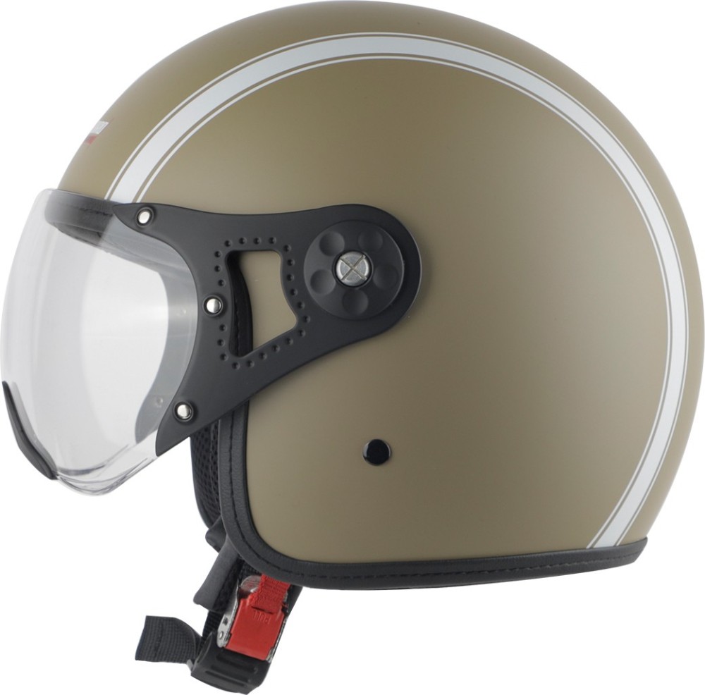 Steelbird SB-40 Dot Stripe Open Face Helmet in Matt Desert Storm Motorbike Helmet