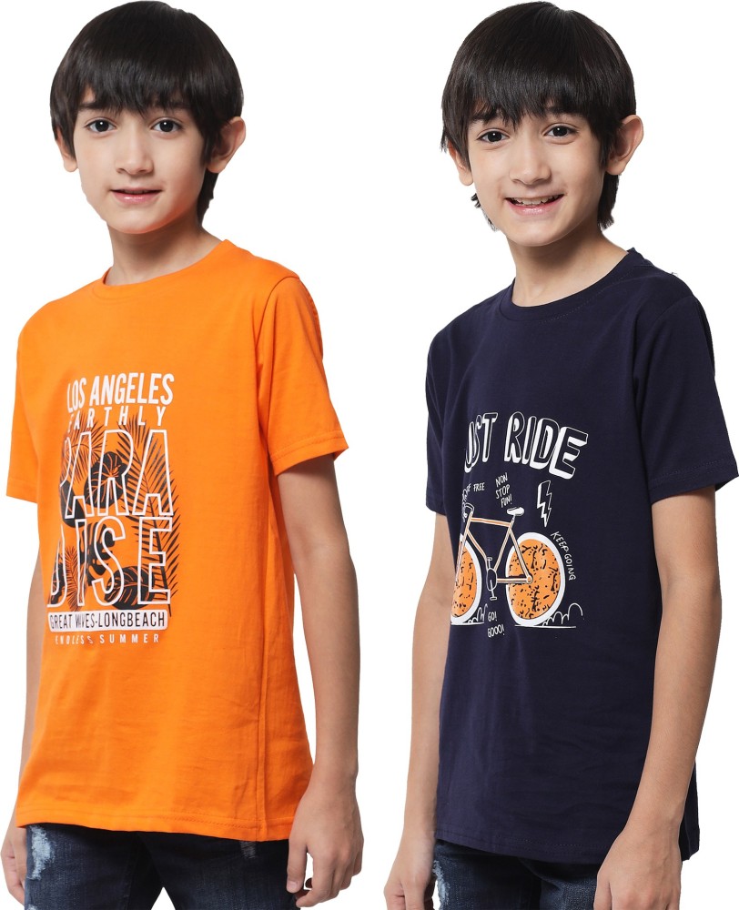 Fit N Fame Boys Printed Pure Cotton T Shirt