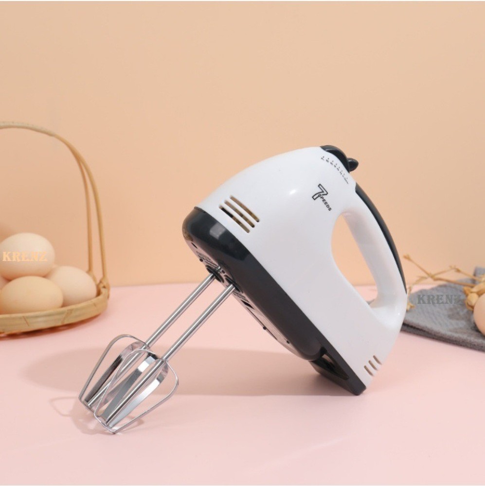 krenz Electric Hand Mixer 7-Speed Hand Blender Egg Beater for Whipping Cream for Cake 100 W Hand Blender