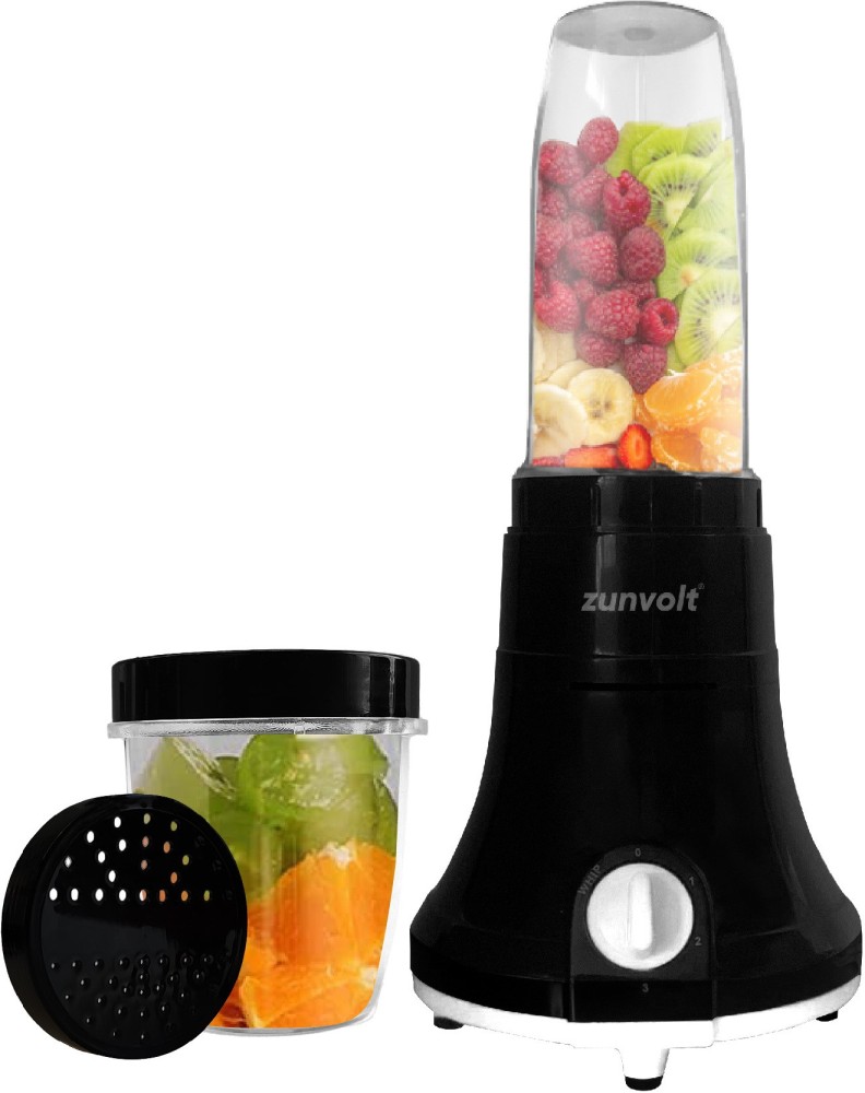 ZunVolt Blender Grinder Smoothie Maker Fruice 400 Juicer Mixer Grinder (2 Jars, Black-White)