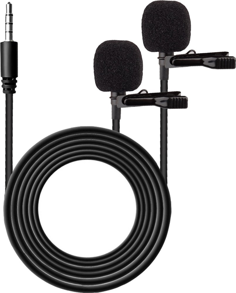 MOOZMOB Professional Grade 3.5mm Collar Mic for Interview Live Video and Youtube Dual Microphone