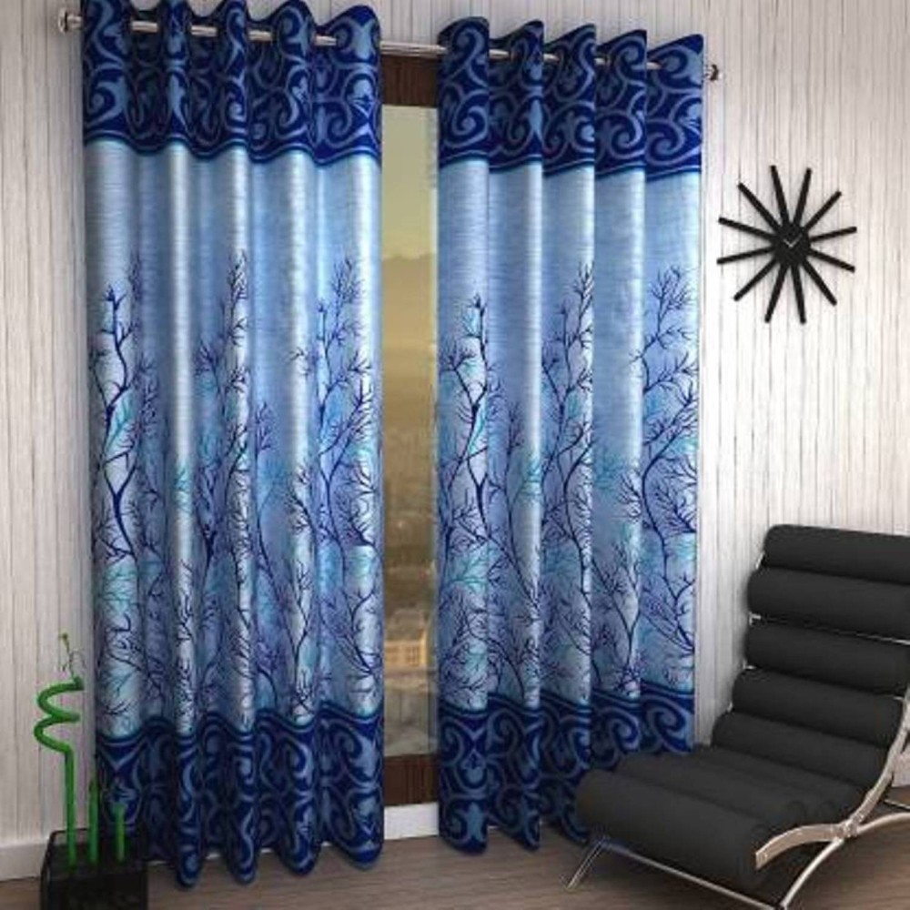 HHH FAB 151 cm (5 ft) Polyester Semi Transparent Window Curtain (Pack Of 2)