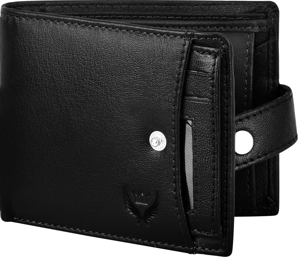 LORENZ Men Casual Black Genuine Leather Wallet