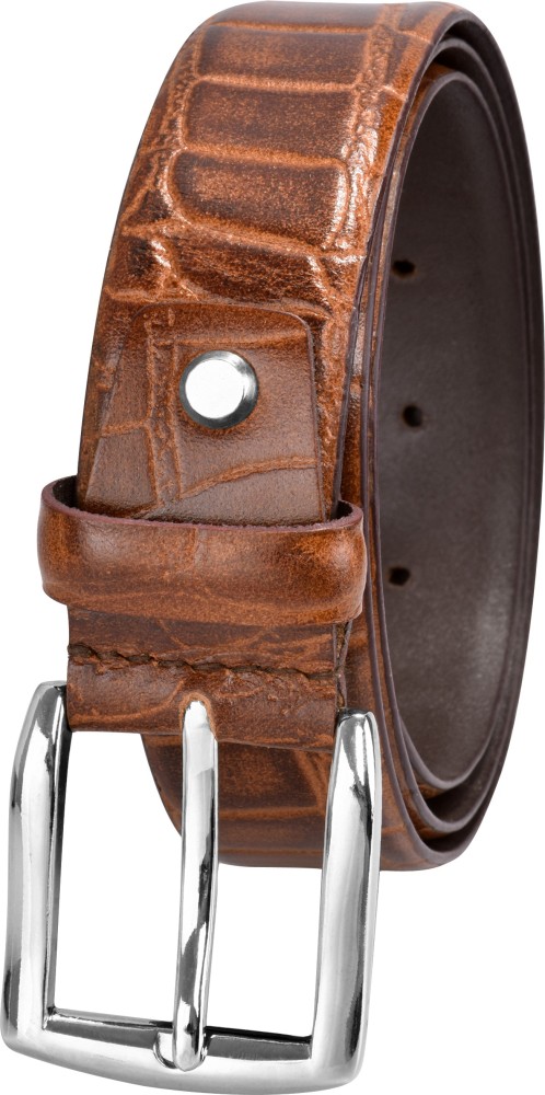 LORENZ Men Casual Brown Genuine Leather Belt