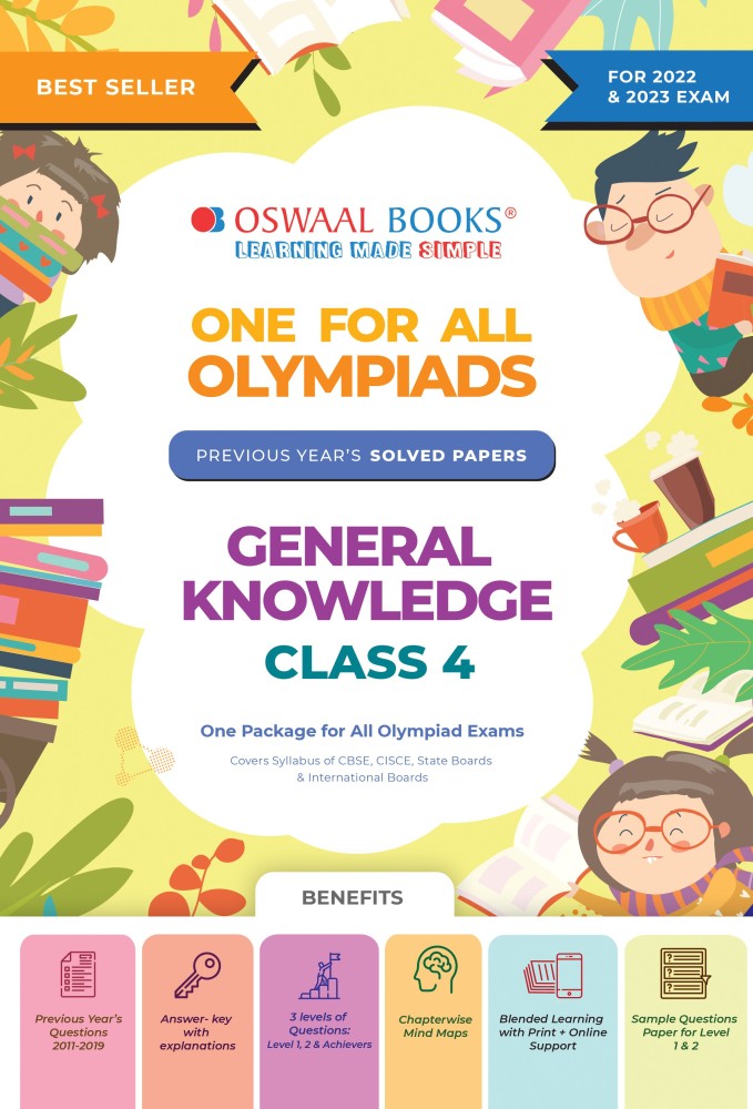 Oswaal One For All Olympiad Previous Years' Solved Papers, Class-4 General Knowledge Book (For 2022-23 Exam)