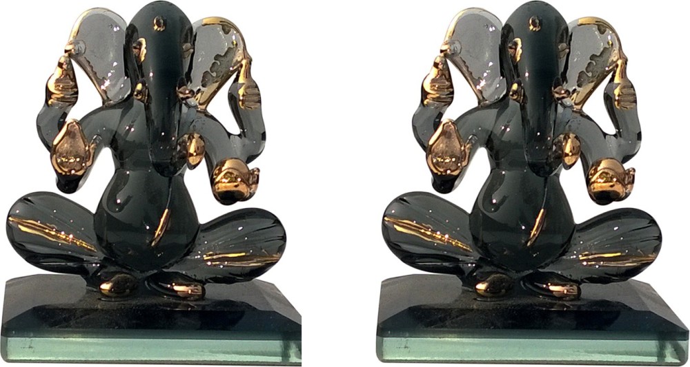 Mann Retails Ganesha origin set black crystal Decorative Showpiece  -  6 cm