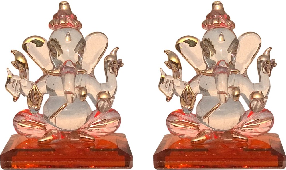 Mann Retails Ganesha tilak set orange color Decorative Showpiece  -  6.5 cm
