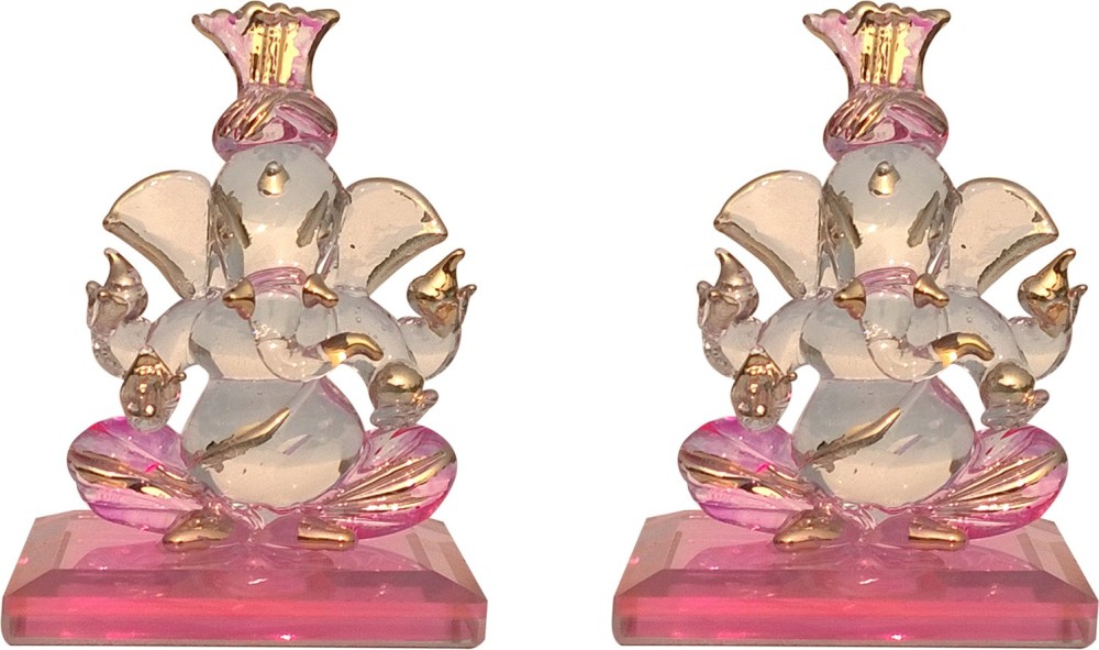 Mann Retails Ganesha pagdi set pink color Decorative Showpiece  -  7 cm