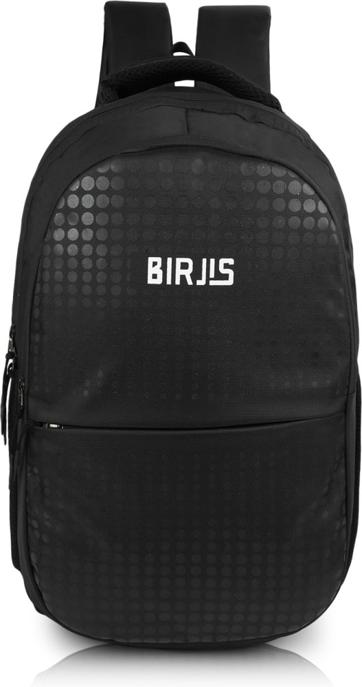 BIRJIS 30 L College | School | Laptop Unisex Black Solid Backpack Bag For Men and Women 30 L Backpack