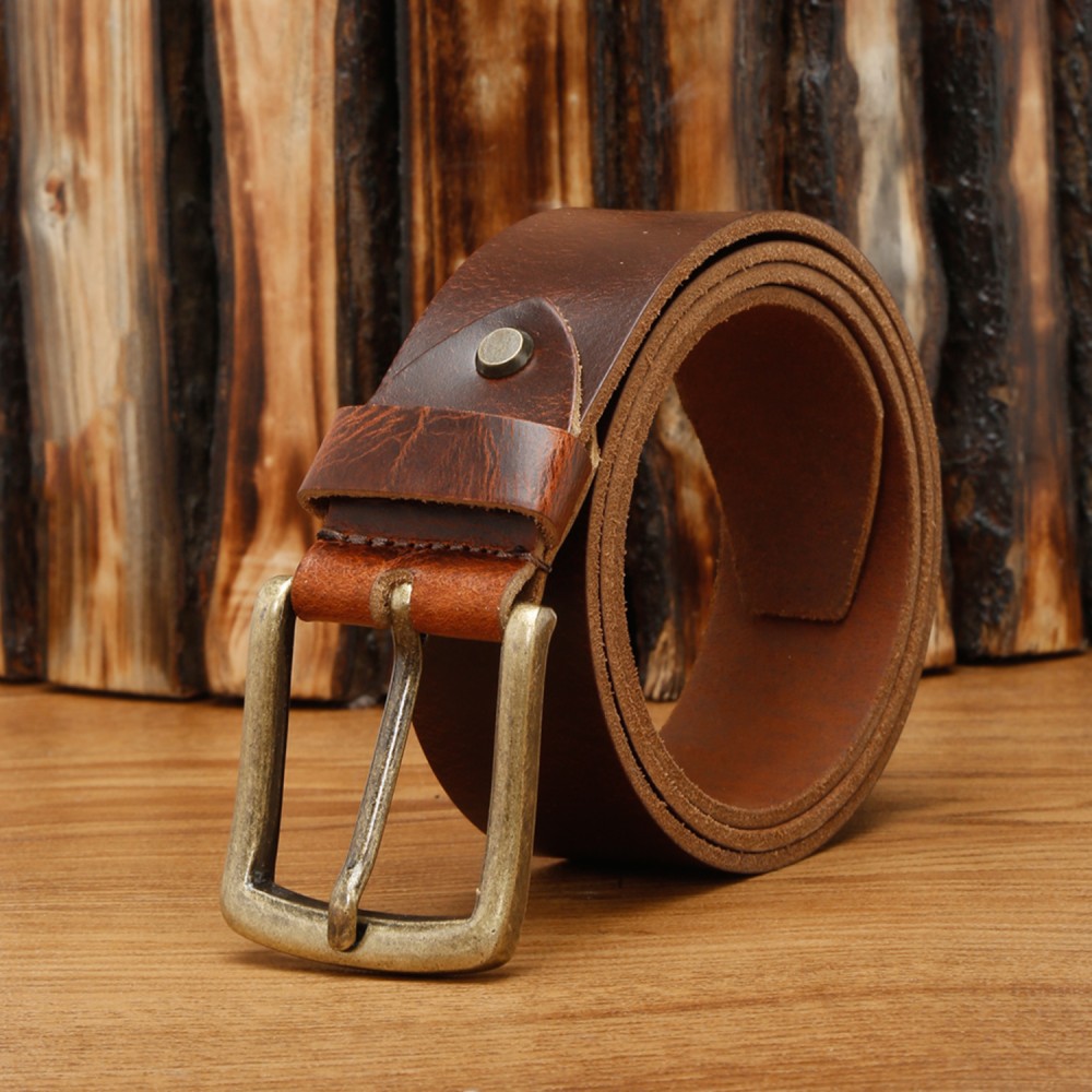 LOUIS STITCH Men Casual Brown Genuine Leather Reversible Belt