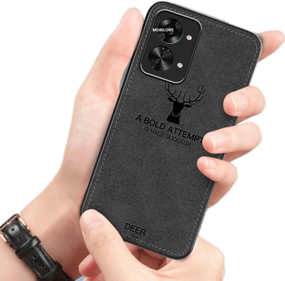 MOBILOVE Back Cover for OnePlus Nord 2T 5G | Deer Pattern Cloth Texture Leather Finish Fabric Case