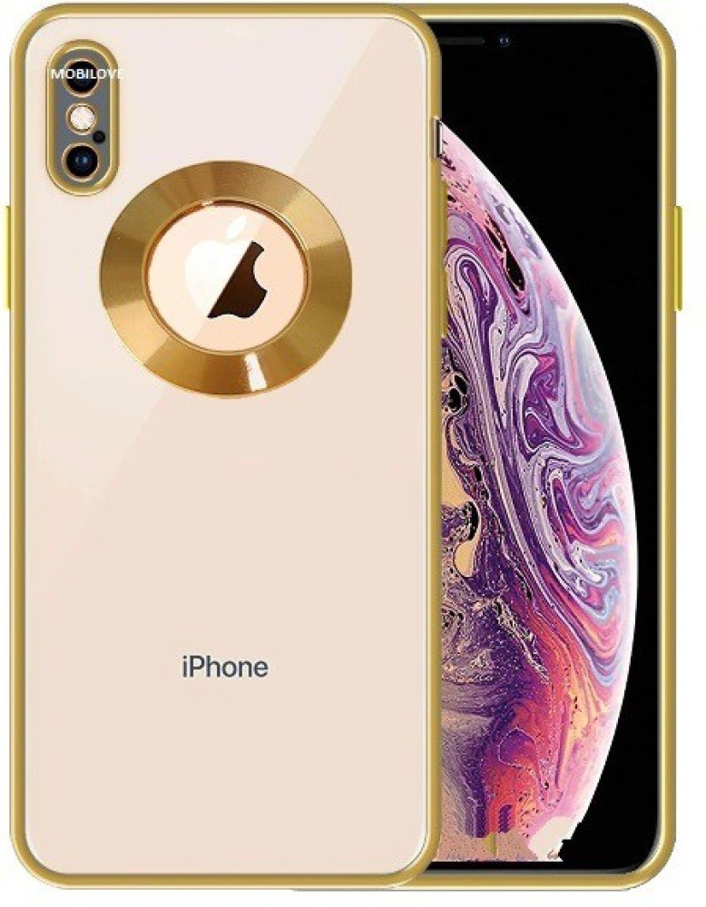 MOBILOVE Back Cover for Apple iPhone X / iPhone Xs | Electroplated Logo View Slim Shockproof Super Soft TPU Case