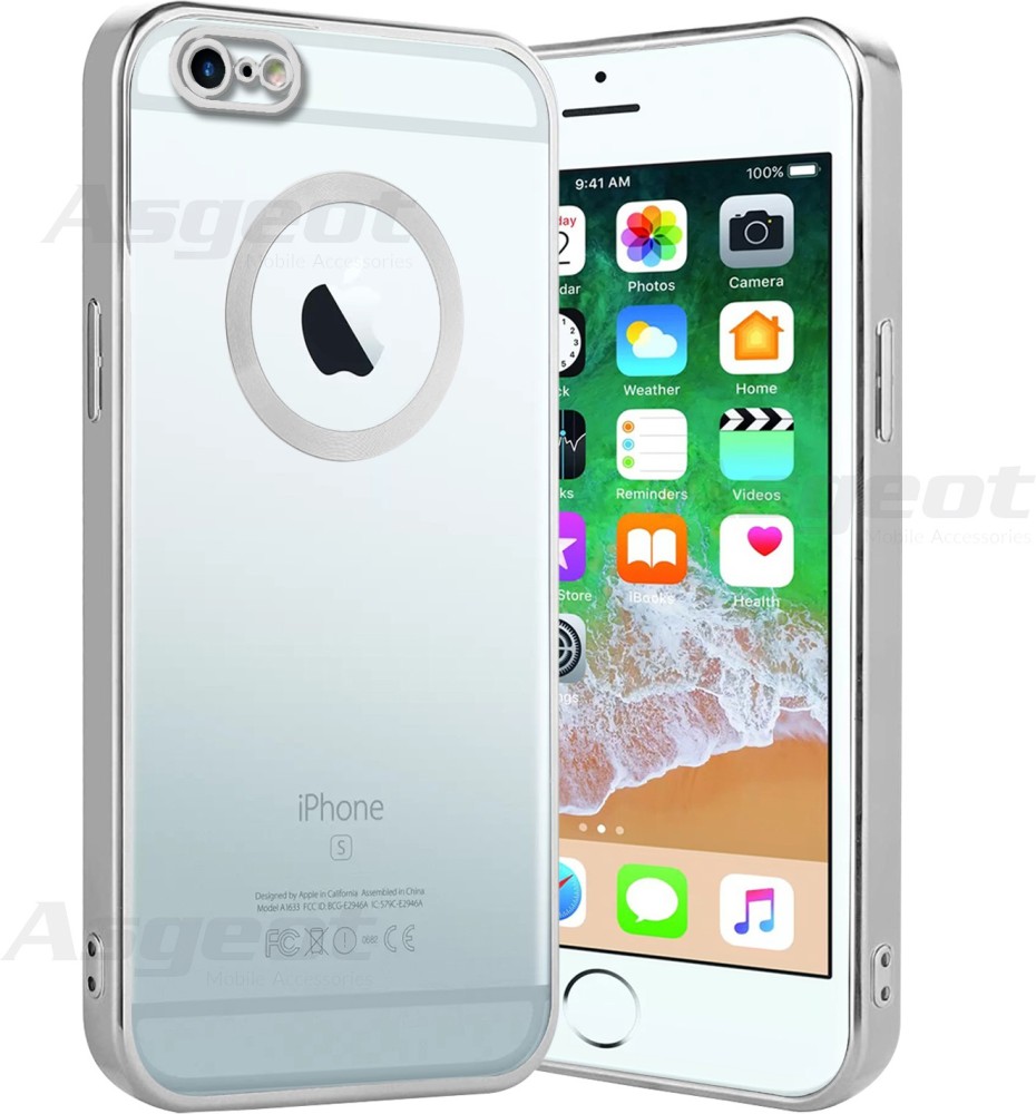 Asgeot Back Cover for Apple Iphone 6S |Luxury Clear Electro-Plating Bumper With Sliver Ring |