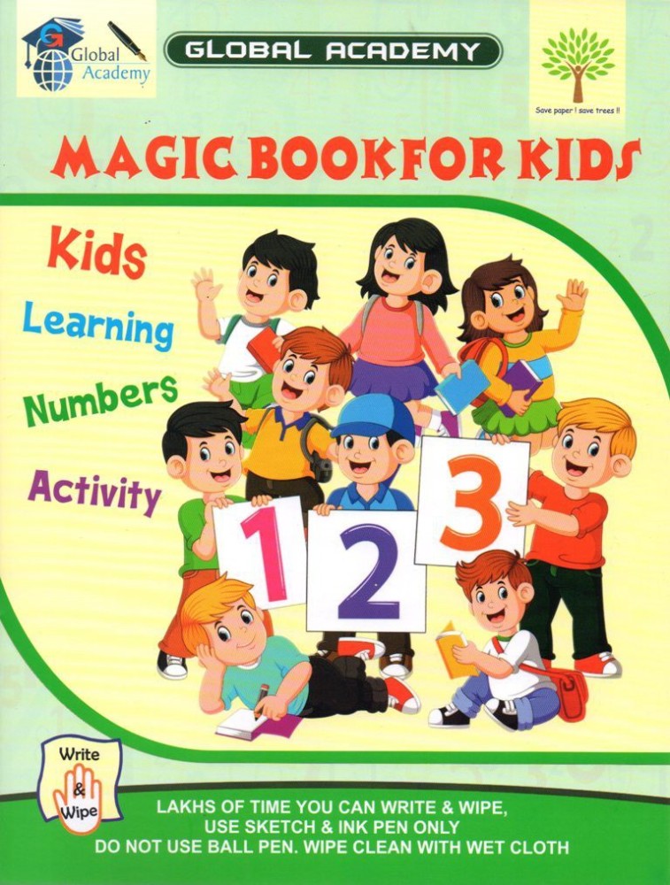 Kids Learning Numbers Activity Book -Reusable Write & Wipe Book |Write Lakhs Times|