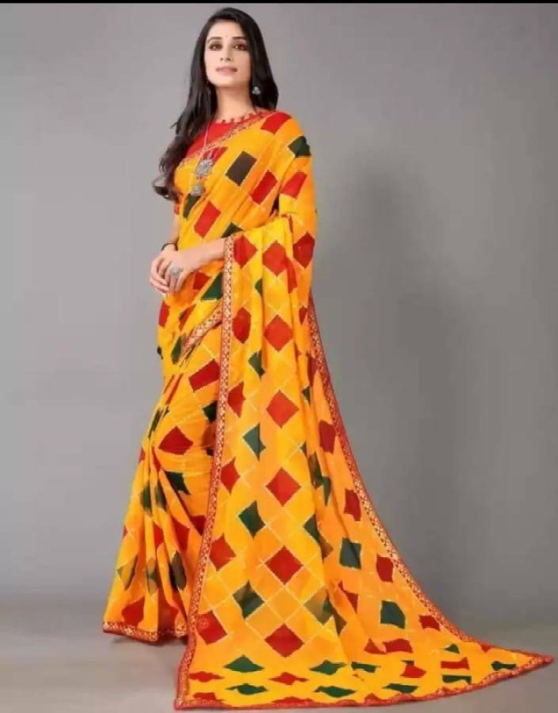 THESIYA FAB Printed Bollywood Georgette, Silk Blend Saree