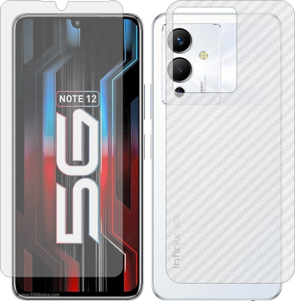 MOBART Front and Back Screen Guard for INFINIX NOTE 12 5G X671 (Front Matte Finish & Back 3d Carbon Fiber)