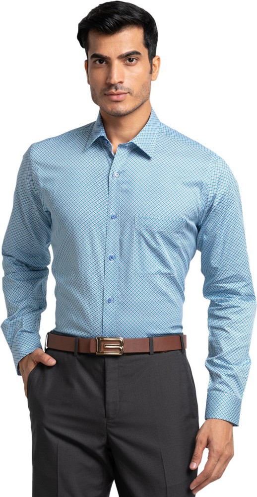 Raymond Men Printed Formal Blue Shirt