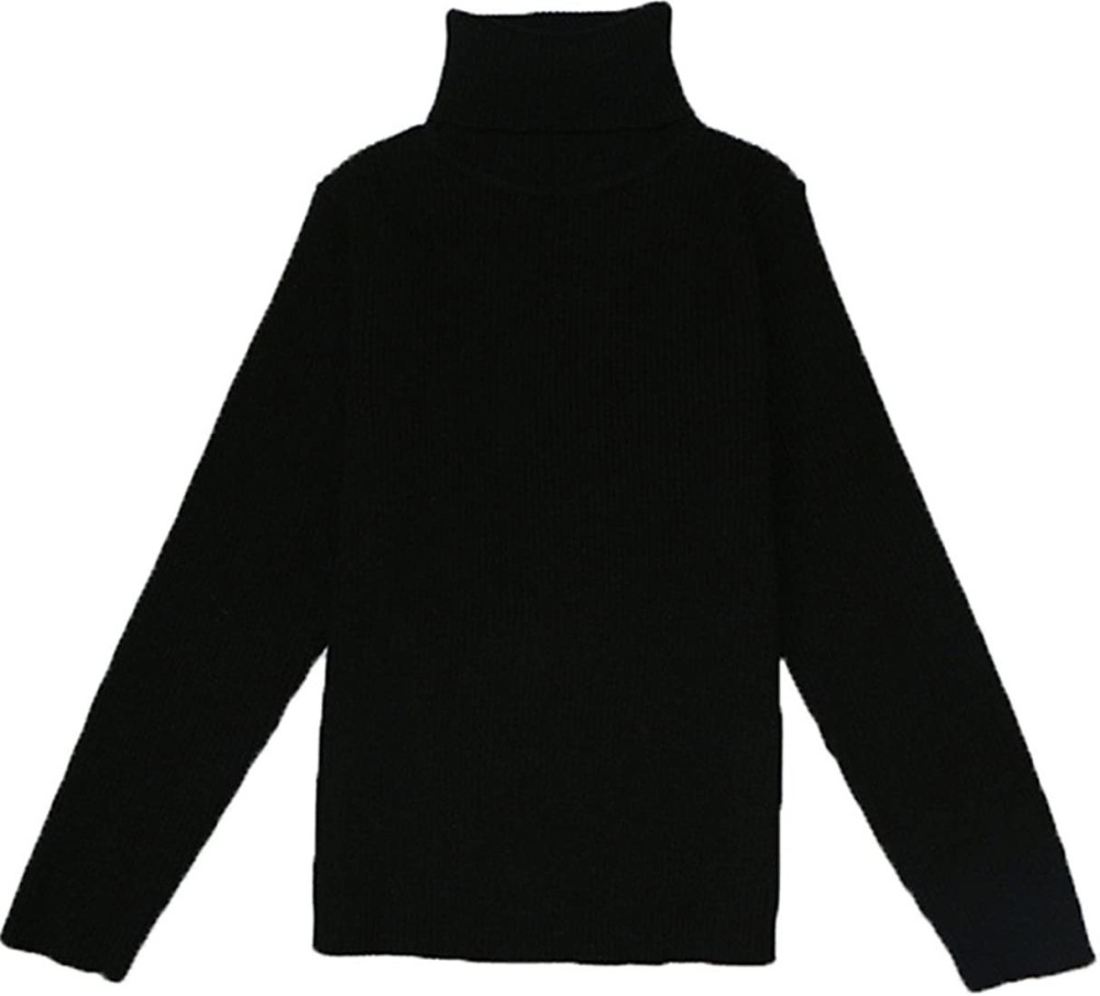 CHACKO Solid High Neck Casual Baby Boys Black Sweater