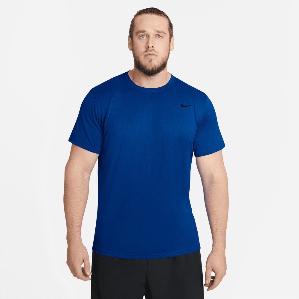 NIKE Self Design Men Round Neck Blue T-Shirt