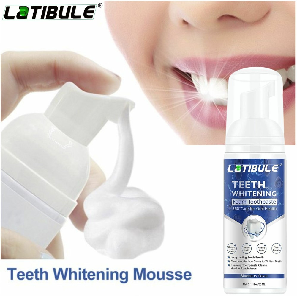 Latibule Teeth Whitening Foam to Ultra-fine Deeply Clean Gums Intensive Stain Removal Teeth Whitening Liquid