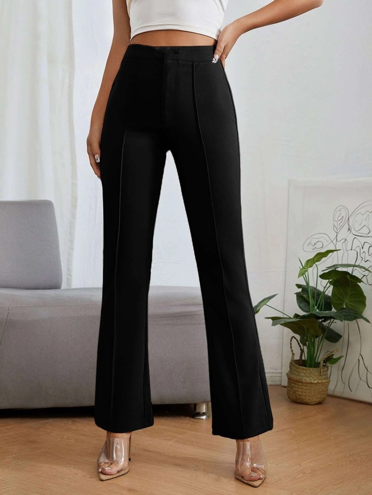 GUOYU Regular Fit Women Black Trousers