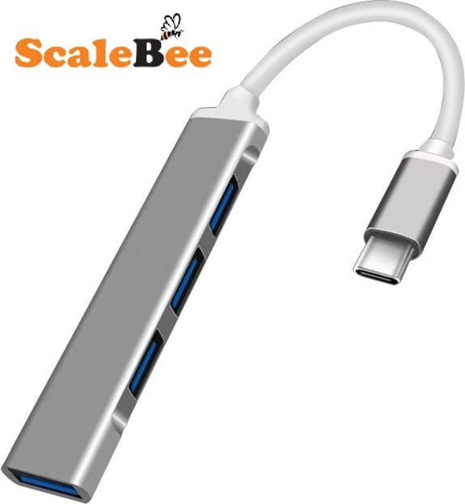 Scalebee 4-Port High Speed Type C USB Hub 3.0 with Aluminium Shell Compatible with MacBook, Windows, C-Type Smartphones and Other Type-C Devices USB Hub