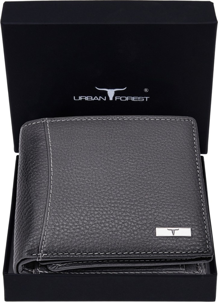 URBAN FOREST Men Grey Genuine Leather Wallet