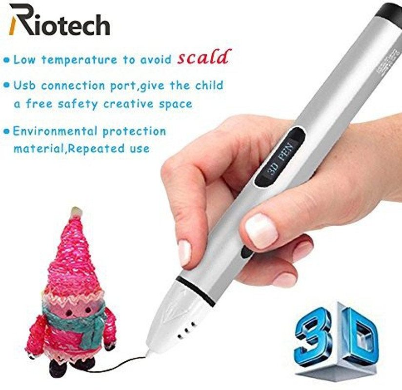 Riotech 3d Pen 17 Low Temperature 3d Printing Pen With Oled Display For Art Craft Making Usb 3d Drawing And Education With 3d Pen 17 Low Temperature 3d Printing Pen With