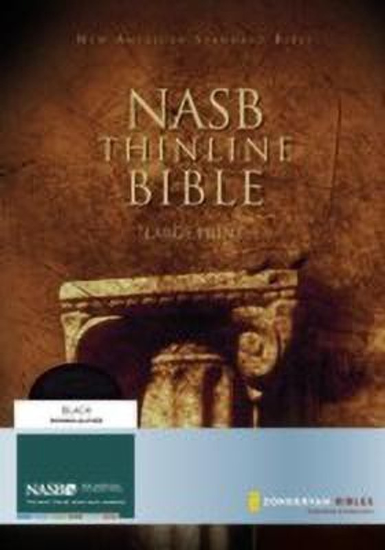 Nasb Thinline Bible Large Print Bonded Leather Black Red