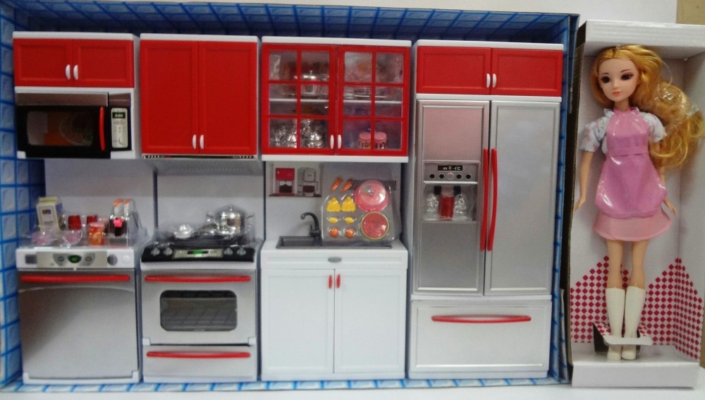 barbie doll big kitchen set