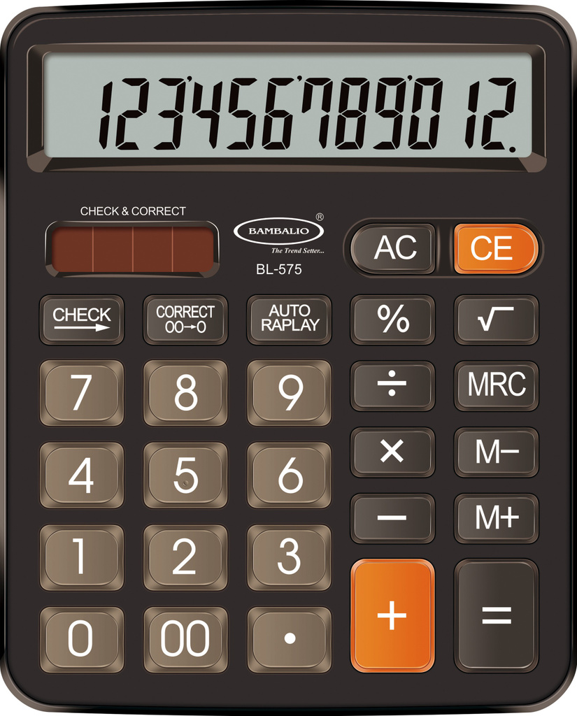 bambalio bl 575 12 digits electronic calculator diamond cut big keys basic