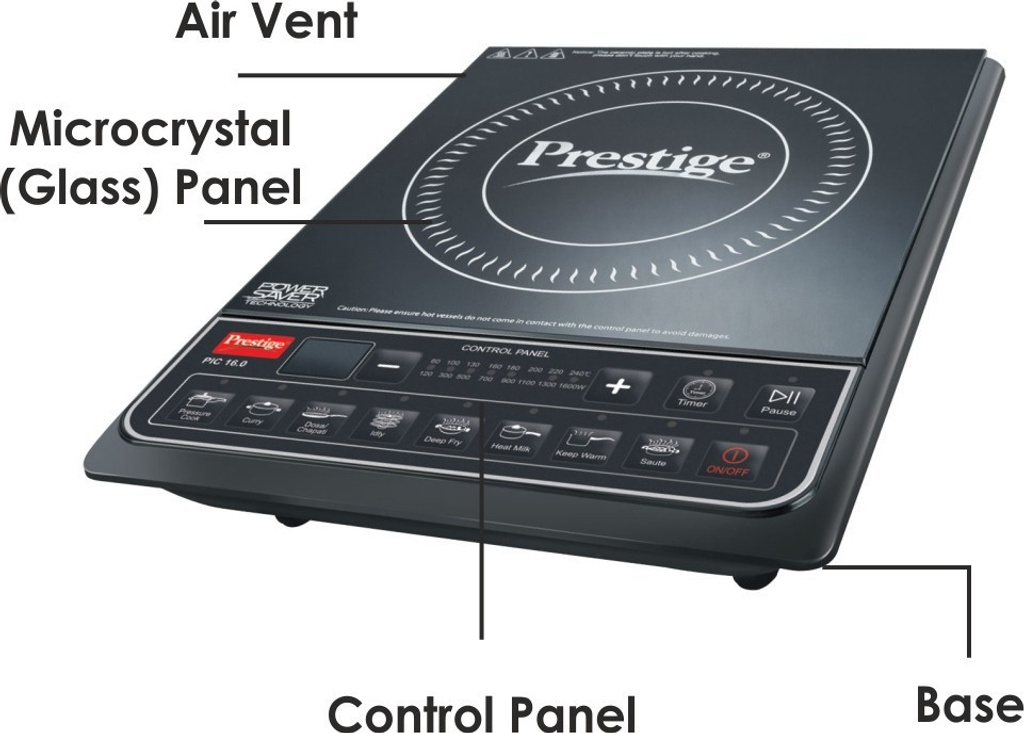 prestige 2000 w induction cooktop push button